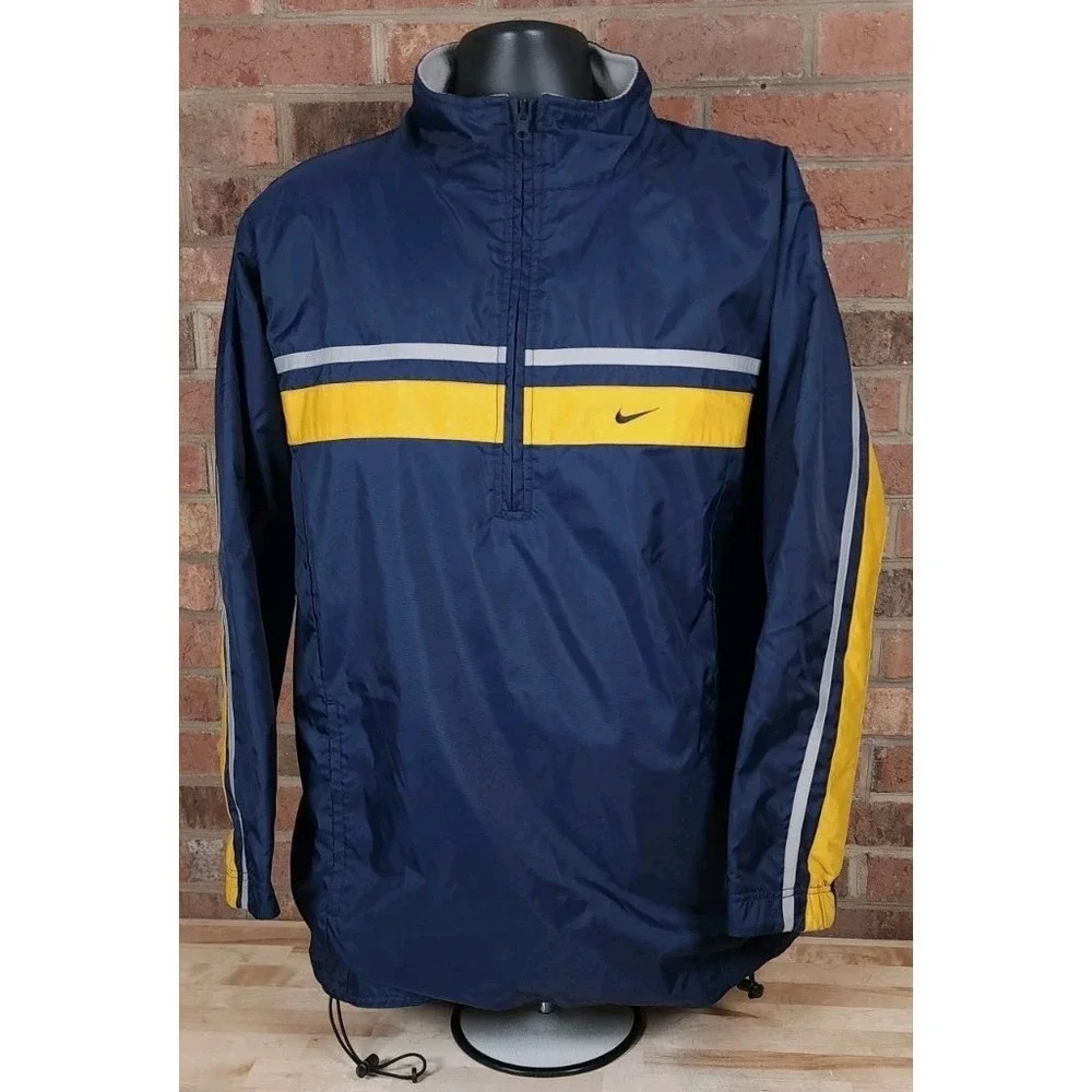 Nike Reversible Nylon Fleece 1/4 Zip Pullover Jacket Size‎ Medium Vintage